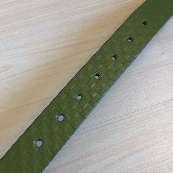 🐶 NWT Mackenzie-Childs Embossed Real Bridle Leather Grn Dog Collar (Size:Large) - Picture 9 of 11